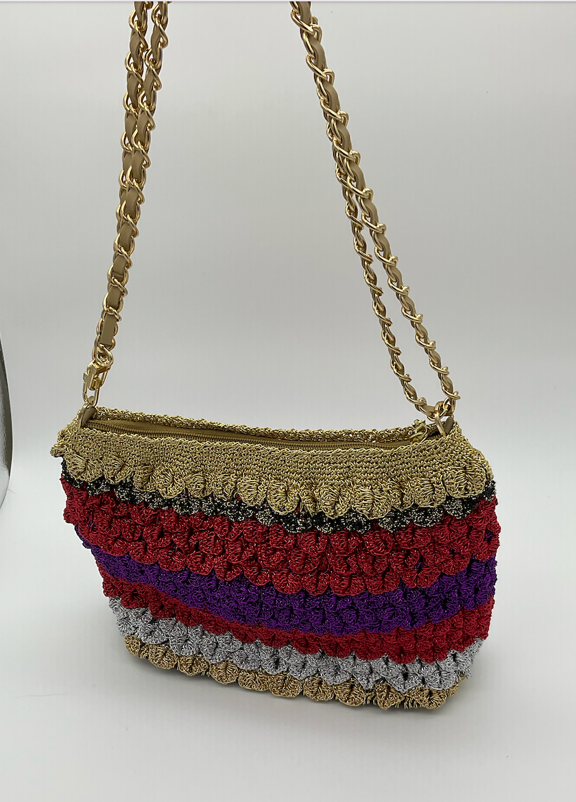 Upcycled glitter handbag