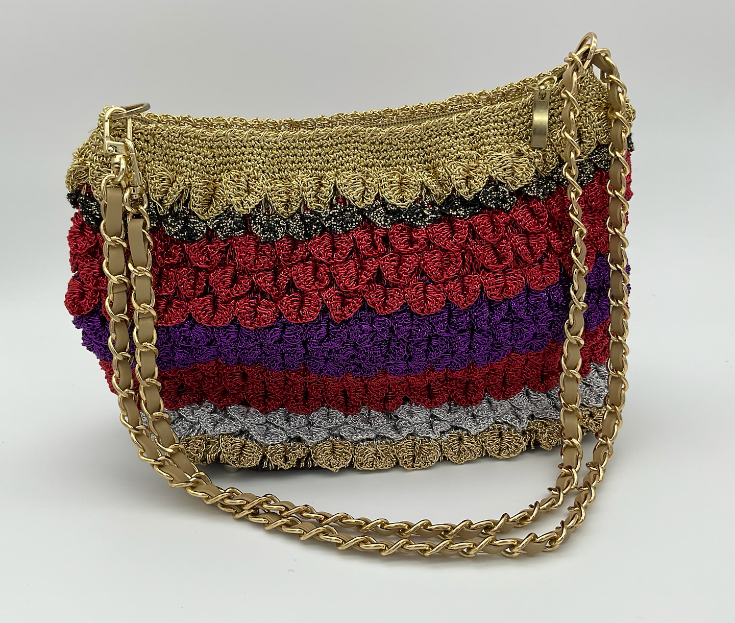 Upcycled glitter handbag