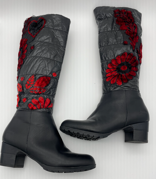 Upcycled Jambu Knee-High padding boots